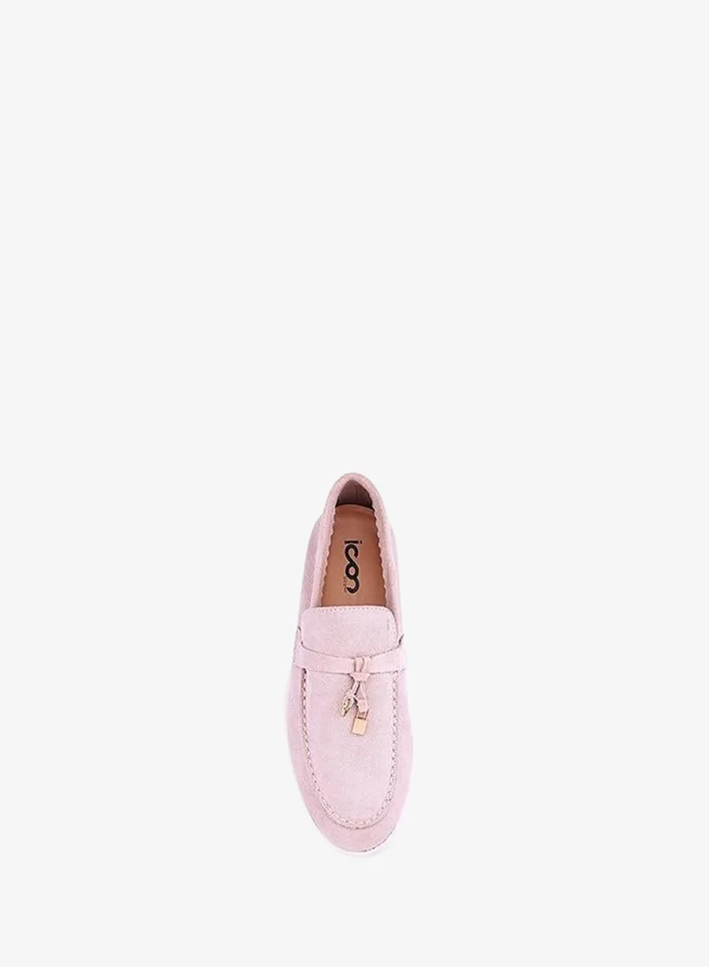 IconStyle Light Pink Smart Casual Suede Loafers for Women | Best Price UAE