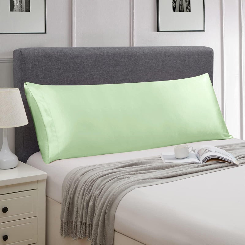 Ersmak Satin Body Pillow Cover  20x54 Inches Sage Green Ultra Soft Satin Body Pillow Case for Hair and Skin  Silky Slip Cooling Long Side Satin Body Pillow Pillowcase with Envelope Closure - Image 2