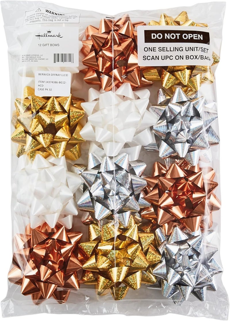 Hallmark Gift Bow Assortment, 12 Count (Gold, Silver, Bronze, White) for Birthdays, Mother's Day, Weddings, Bridal Showers, Any Occasion - Image 4