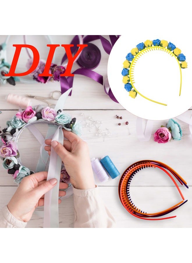 Duufin 12 Pieces Variety Plastic Hair Headbands with Non-Slip Teeth Combs for Girls and Women, 12 Colors - Image 5