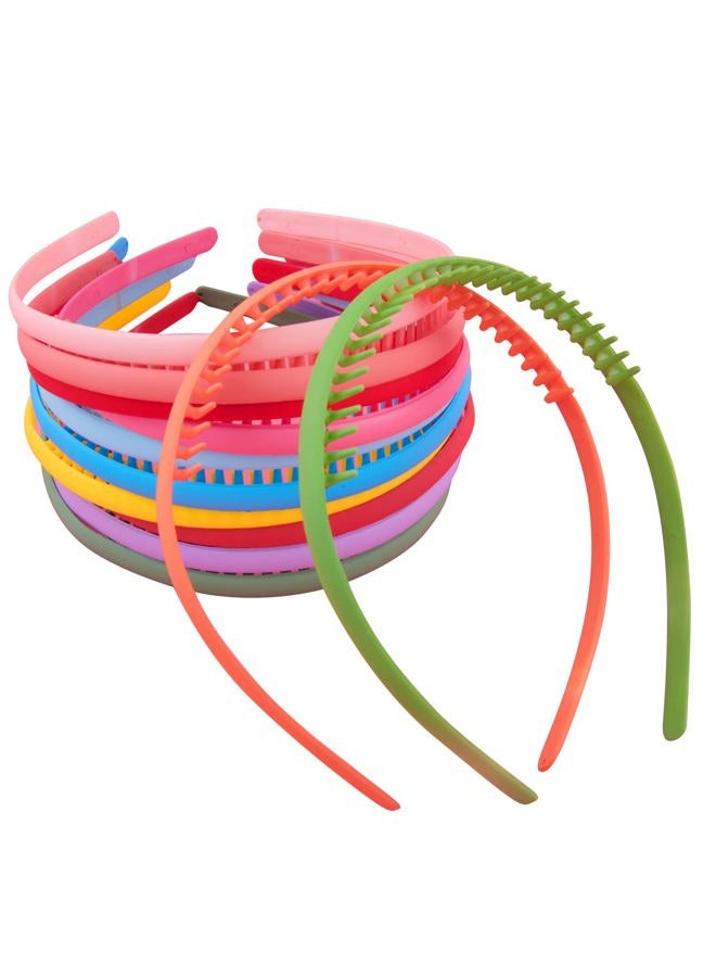 Duufin 12 Pieces Variety Plastic Hair Headbands with Non-Slip Teeth Combs for Girls and Women, 12 Colors - Image 4