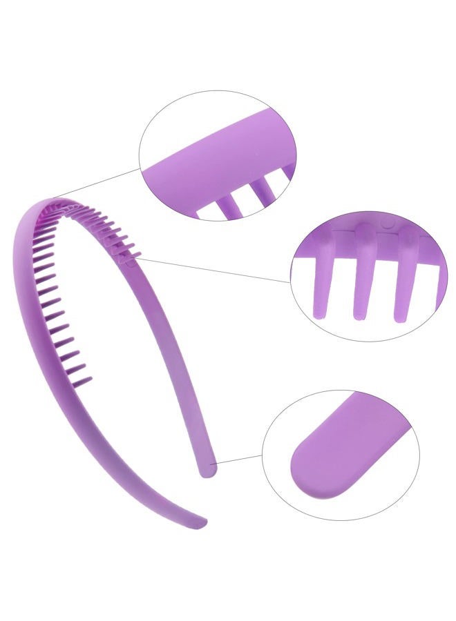 Duufin 12 Pieces Variety Plastic Hair Headbands with Non-Slip Teeth Combs for Girls and Women, 12 Colors - Image 3