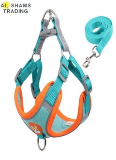 Dog Harness For Small and Medium Dogs. Adjustable Dog Harness.No Pull, Easy Walk Soft Step in Escape Proof Reflective Harness and Leash Set