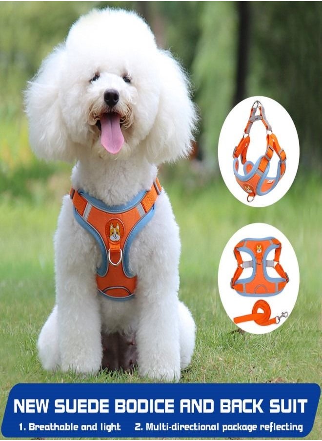 Al shams trading - Dog Harness For Small and Medium Dogs. Adjustable Dog Harness.No Pull, Easy Walk Soft Step in Escape Proof Reflective Harness and Leash Set - Image 1