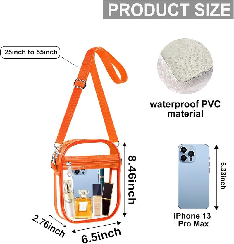Fibrdoo Clear Crossbody Purse Bag, Clear Bag Stadium Approved with Front Pocket for Concerts Sports Festivals - Image 1