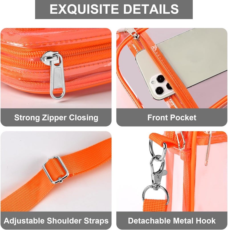 Fibrdoo Clear Crossbody Purse Bag, Clear Bag Stadium Approved with Front Pocket for Concerts Sports Festivals - Image 2