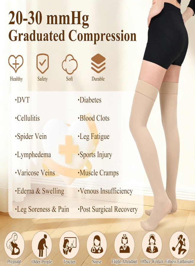Athbavib 20-30mmHg Thigh High Compression Stockings for Women & Men, Closed Toe Medical Compression Socks Graduated Support Compression Sock for Varicose Veins Swelling Treatment - Image 4