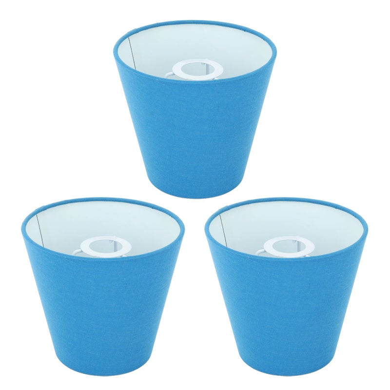 3pcs Cloth Fabric Lampshade Innovative E14 Intervention Type Modern Fabric Lampshade Dust Cover for Bedroom Bedside Retro Blue - Image 4