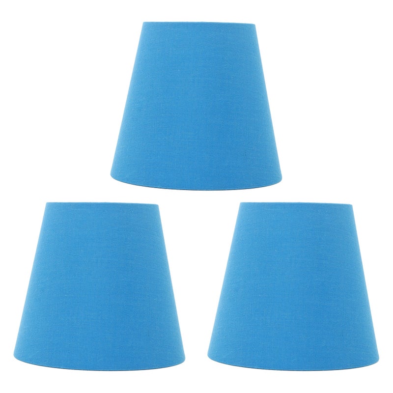 3pcs Cloth Fabric Lampshade Innovative E14 Intervention Type Modern Fabric Lampshade Dust Cover for Bedroom Bedside Retro Blue - Image 1