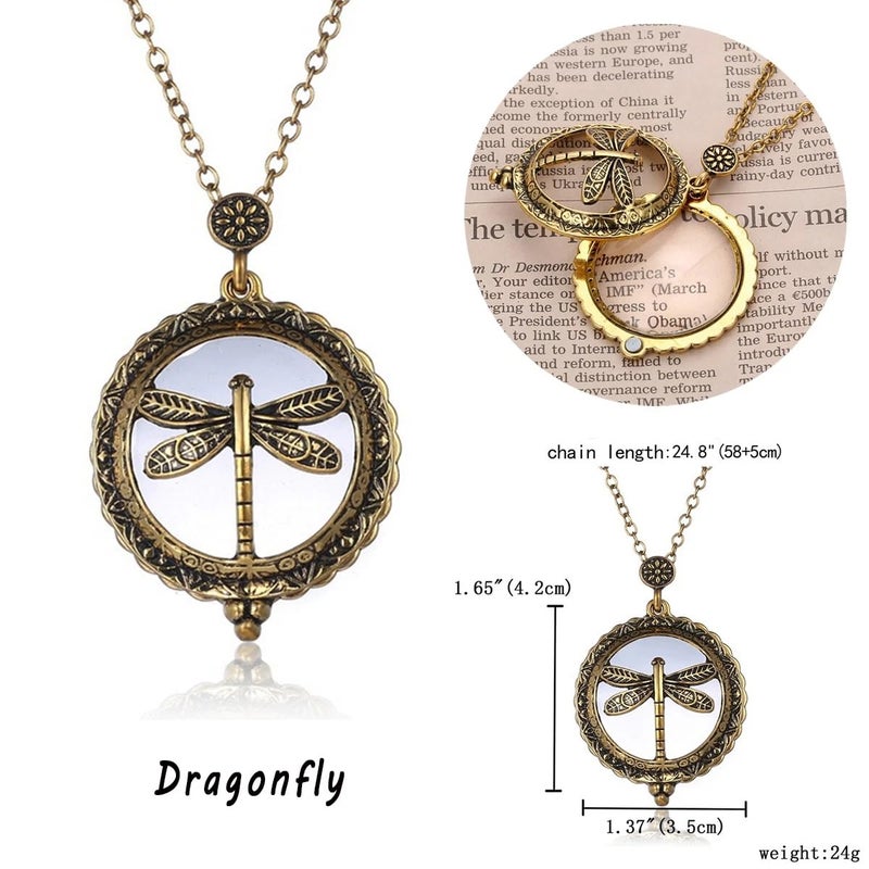 Uppmeant 10X Portable Vintage Magnifying Glass Pendant Monocle for Reading Crafts Working Inspection Exploring (Snowflakes) - Image 3