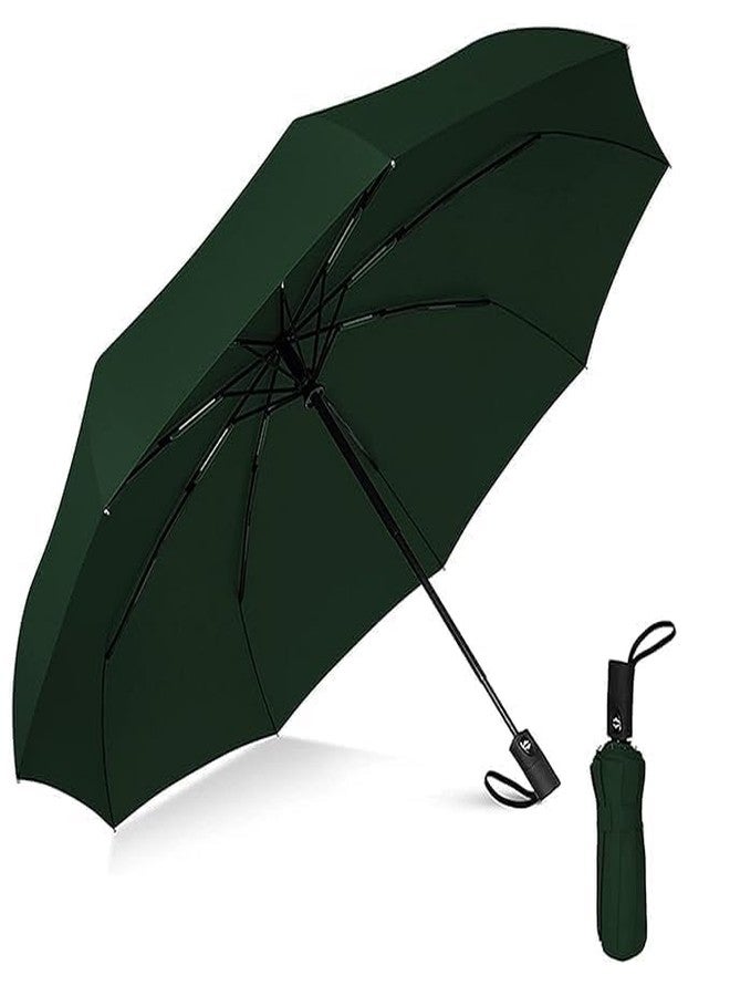 OffyBird Windproof Travel Automatic Open & Close Umbrella for Rain and Sun - Folding Car Umbrella for Men & Women, UV Protection Strong Wind-Resistant Umbrella (Green) - Image 1