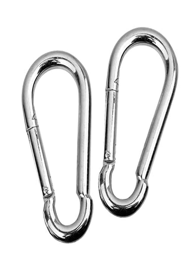 Kizlo Stainless Steel Snap Hook Heavy Duty Safety Lock Cable Attachment,SnapHooks for Weight-Lifting, Mountain Climbing, Gym and Home -304 Stainless Steel Clips (2 Hooks) - Image 1