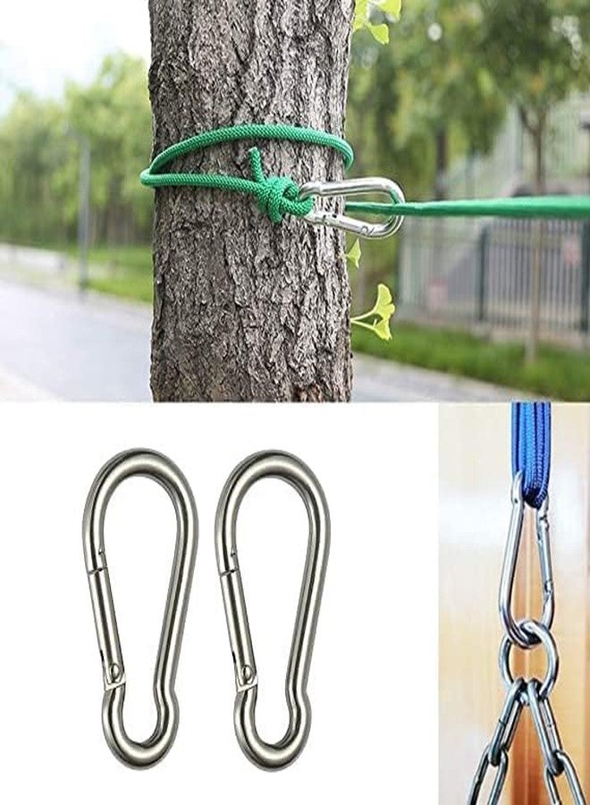 Kizlo Stainless Steel Snap Hook Heavy Duty Safety Lock Cable Attachment,SnapHooks for Weight-Lifting, Mountain Climbing, Gym and Home -304 Stainless Steel Clips (2 Hooks) - Image 3