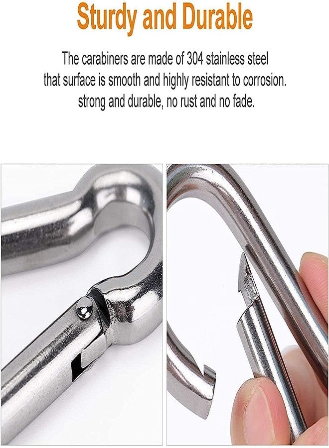 Kizlo Stainless Steel Snap Hook Heavy Duty Safety Lock Cable Attachment,SnapHooks for Weight-Lifting, Mountain Climbing, Gym and Home -304 Stainless Steel Clips (2 Hooks) - Image 4