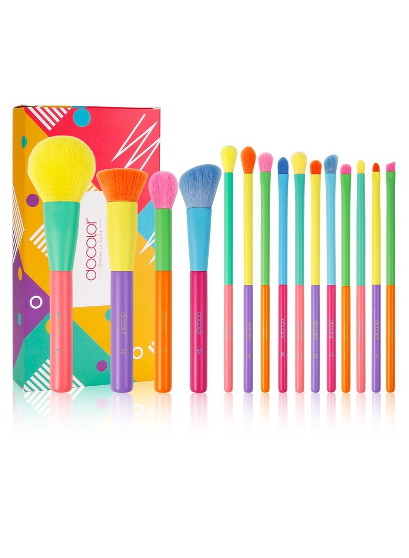 docolor Professional 15-Piece Makeup Brush Set - Complete Face & Eye Kit with Travel Case  - Image 2