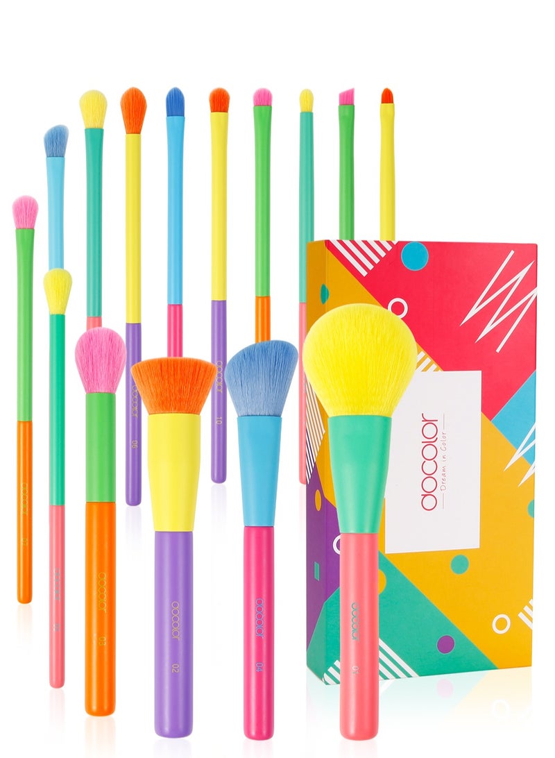 docolor Professional 15-Piece Makeup Brush Set - Complete Face & Eye Kit with Travel Case  - Image 1