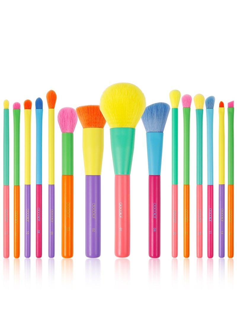 docolor - Professional 15-Piece Makeup Brush Set - Complete Face & Eye Kit with Travel Case - Image 1