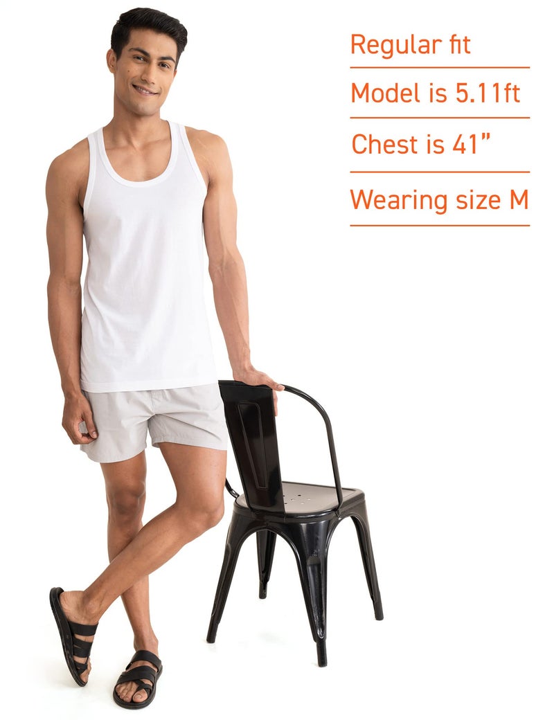 DAMENSCH Men's Neo-Cotton Ribbed Round Neck Vest- Pack of 2- Cotton White- X-Large - Image 3