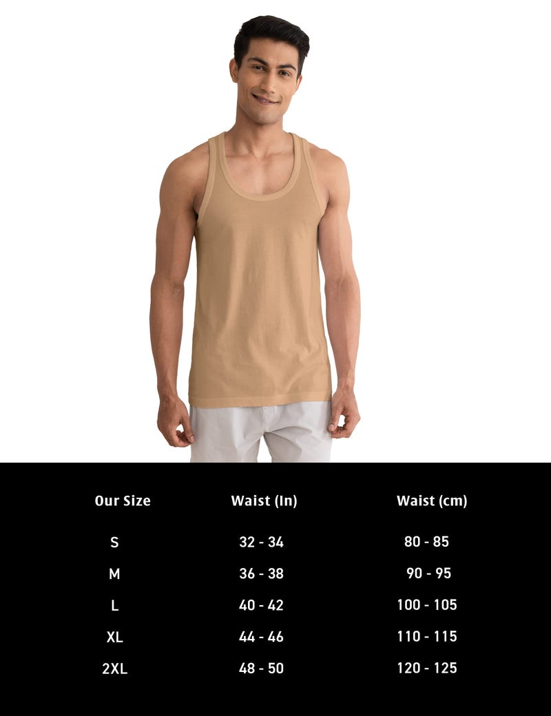 DAMENSCH Men's Neo-Cotton Ribbed Round Neck Vest- Pack of 2- Cotton White- X-Large - Image 5
