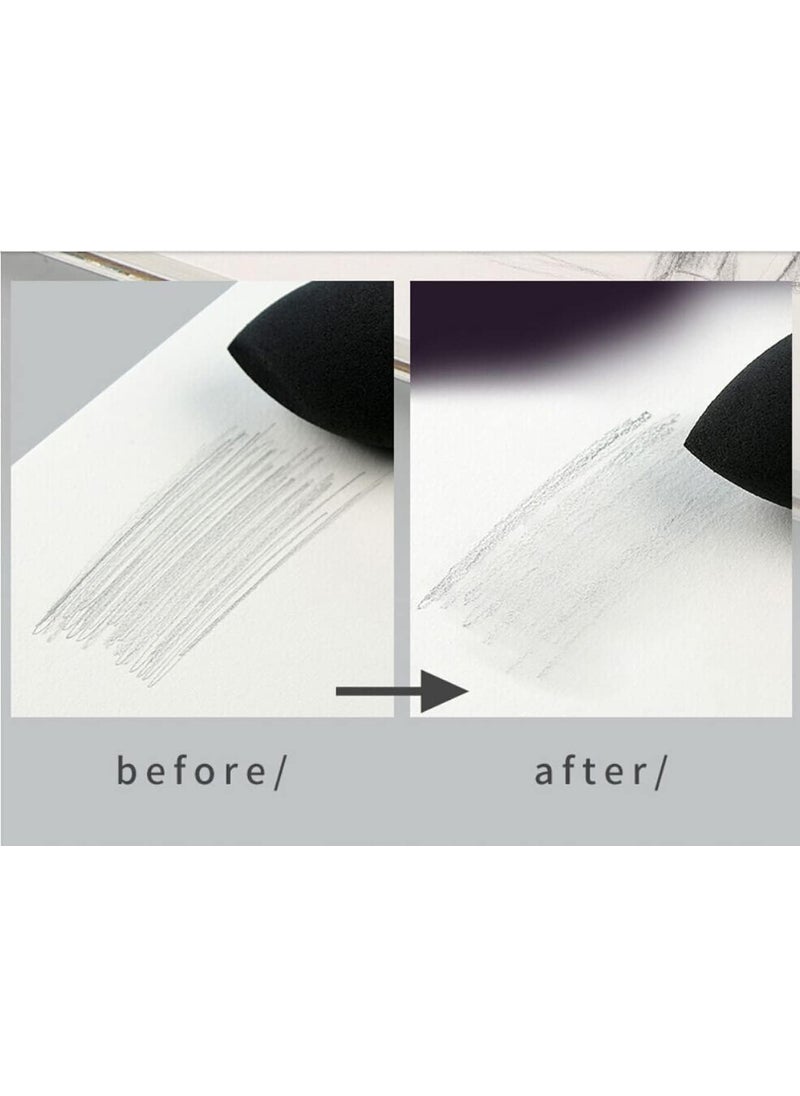 Starsouce Artist Blending Sponge Pen Dual Tip Washable Sketch Rubbing Sponge Brush Reusable Drawing Art Blenders Tools for Artist Professional Student Sketch Drawing Blending Lightening and Highlight  - Image 3