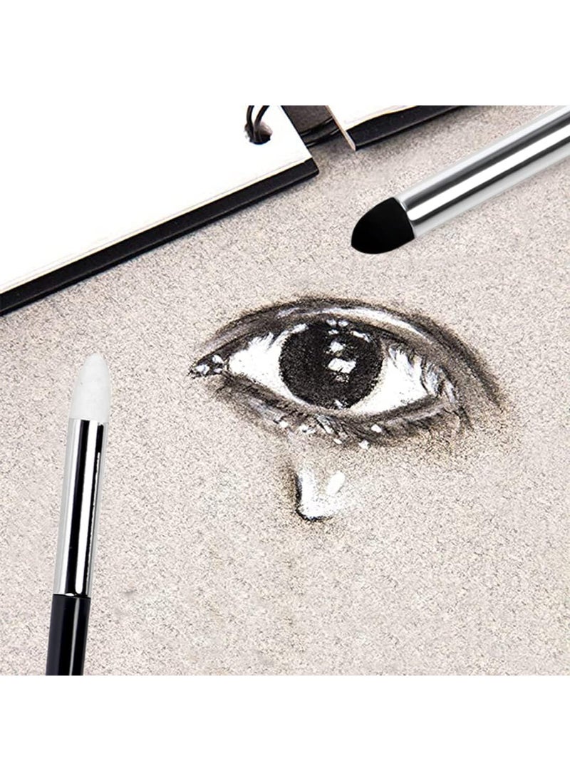 Starsouce Artist Blending Sponge Pen Dual Tip Washable Sketch Rubbing Sponge Brush Reusable Drawing Art Blenders Tools for Artist Professional Student Sketch Drawing Blending Lightening and Highlight  - Image 2