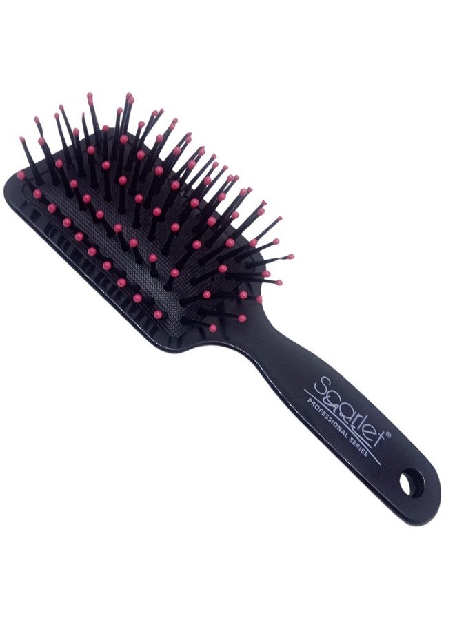 Scarlet Line Small Paddle Brush With Flexible Soft Nylon Ball Tips Bristles For Thick Curly Straight Thin Long Short Wet Dry Hair For Men Women - Image 1