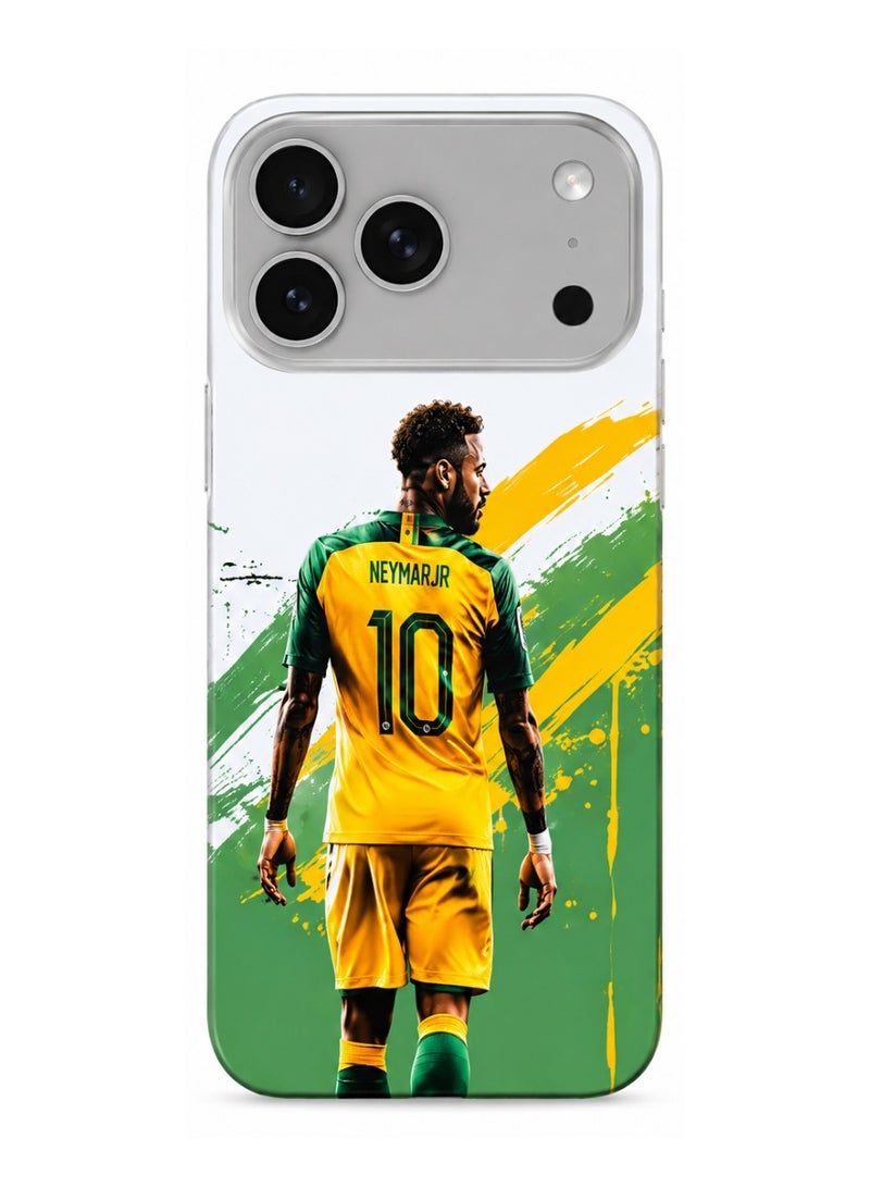 Lacoz Football Theme Neymar Jr Brazil Printed Slim Fit Anti-Scratch Back Case with Precision Cut-Outs and Comfortable Grip Shockproof Protective Cover Compatible With iPhone 17 Pro - Image 2