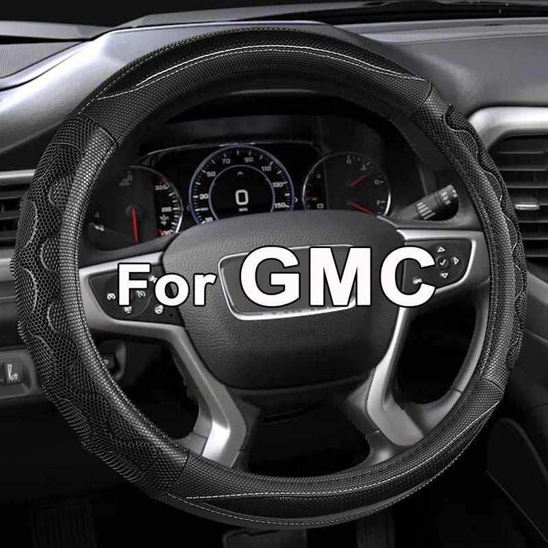 GIANT PANDA Steering Wheel Cover for GMC Sierra - Car Steering Wheel Cover for GMC Acadia Terrain Yukon - Black - Image 1
