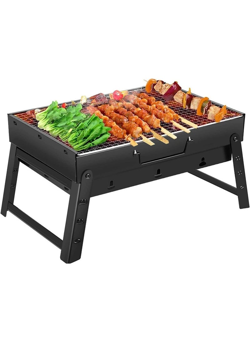 م اكس م شواية فحم محمولة قابلة للطي للتخييم والسفر والنزهات الخارجية، حجم صغير (أسود-صغير) - Image 1