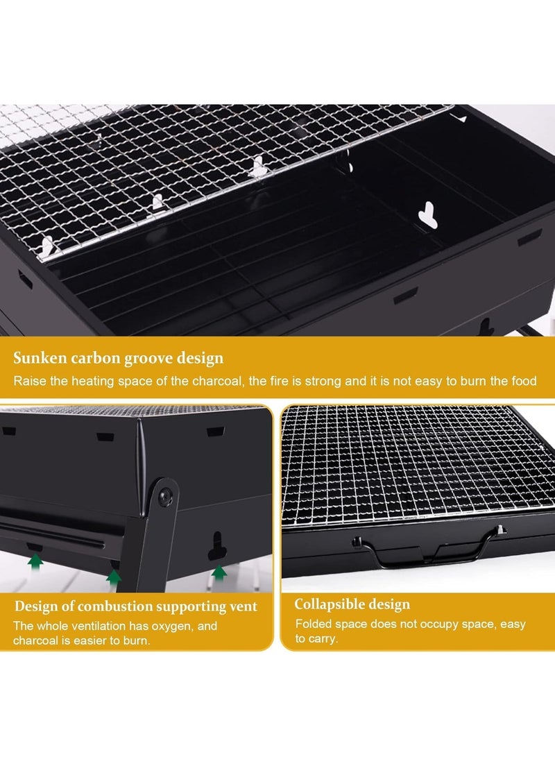 م اكس م شواية فحم محمولة قابلة للطي للتخييم والسفر والنزهات الخارجية، حجم صغير (أسود-صغير) - Image 5