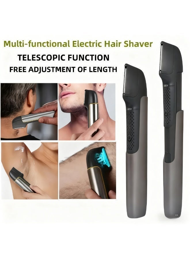 ماكينة تشذيب شعر الجسم للرجال، ماكينة تشذيب شعر الجسم مع مشط واقٍ، ماكينة تشذيب شعر قابلة لإعادة الشحن لمنطقة العانة والظهر والوجه والساقين واللحية - Image 2