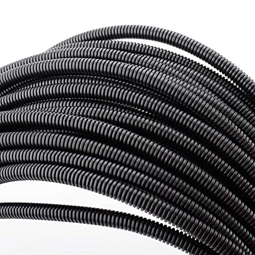 ZhiYo 100 FT 1/4” Wire Loom Split Tubing Auto Wire Conduit Flexible Cover - Image 1