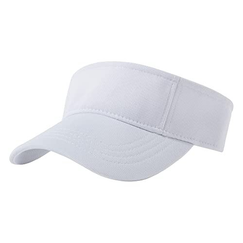 Jastore Kids Girls Boys Packable Hat Sun Visor Hats Cotton Sports Summer Golf Visor Hat (One Size, White) - Image 2