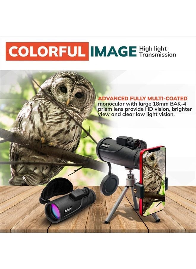 ROXANT Roxant Falcon Monocular Telescope for Smartphone - 10x42 High Definition BAK4 Prism Focusing Scope - Monoculars for Adults - Includes Monocular, Phone Adapter, Mini Tripod, Case & Lens Cap  - Image 3