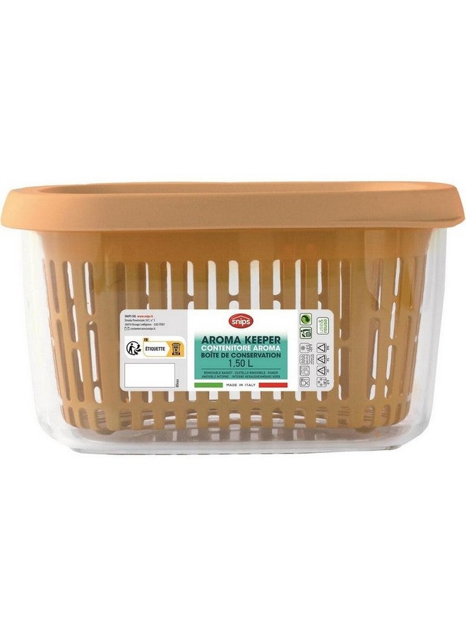 Snips Aroma Keeper Square Fruit Container Mustard 1.5 L 000370 - Image 2