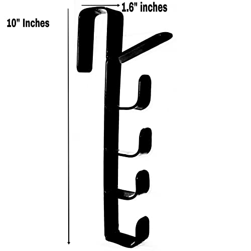 Platipus Door Hook Hanger For Multipurpose 5 Level Over The Door Hook Hanger Rack Organiser (Black) - Metal - Image 2