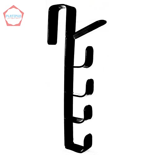 Platipus Door Hook Hanger For Multipurpose 5 Level Over The Door Hook Hanger Rack Organiser (Black) - Metal - Image 4