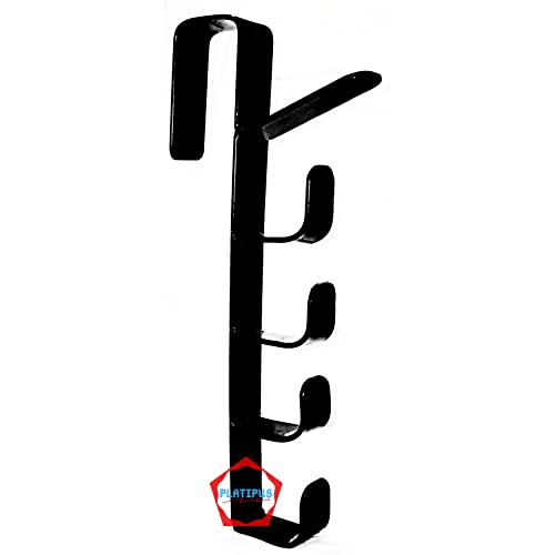 Platipus Door Hook Hanger For Multipurpose 5 Level Over The Door Hook Hanger Rack Organiser (Black) - Metal - Image 1