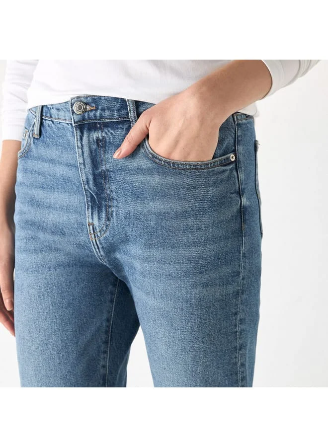 Lee Cooper Lee Cooper Solid Regular Fit Jeans with Pockets