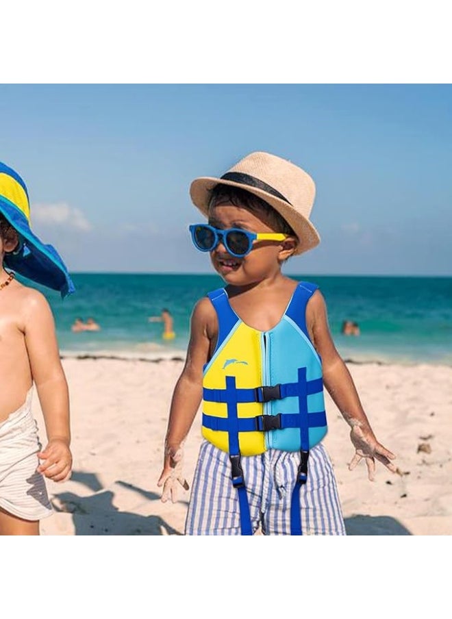 WellPath Kids Life Jacket for 6+ Years | Neoprene Swim Vest with Front Zipper Thigh Straps Grab Handle and EPE Foam for Pool Beach Lake Safety  - Image 4
