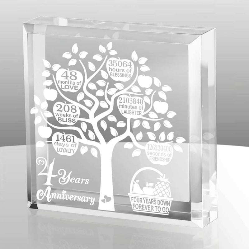 Kate Posh 4 Years Wedding Anniversary, 4 Years of Marriage, 4 Years Together, Traditional Fruit Gift for 4th Anniversary, Husband & Wife, 4 Years Down Forever to Go Keepsake and Paperweight - Image 3