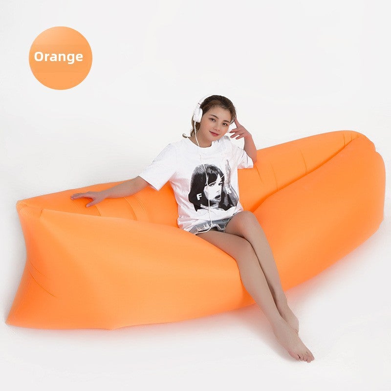 New Portable Inflatable Lounger Air Sofa for Outdoor Orange 