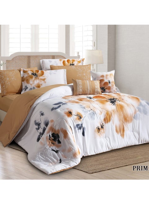Hours comforter set with soft silky fabric two sides and a sophisticated pattern that satisfies all tastes 8 pieces king size