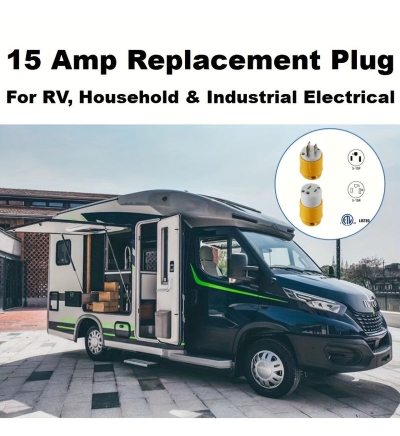 NEMA 5 15R 15A 125V طقم بديل لمقبس RV - 5 قطع، اللون أصفر - Image 5