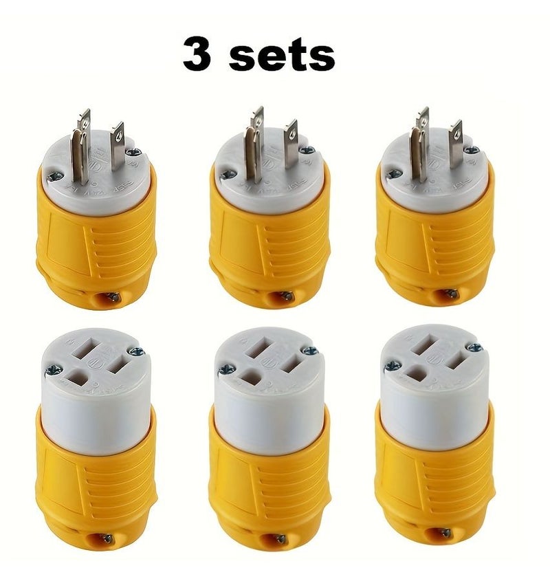 NEMA 5 15R 15A 125V طقم بديل لمقبس RV - 5 قطع، اللون أصفر - Image 1
