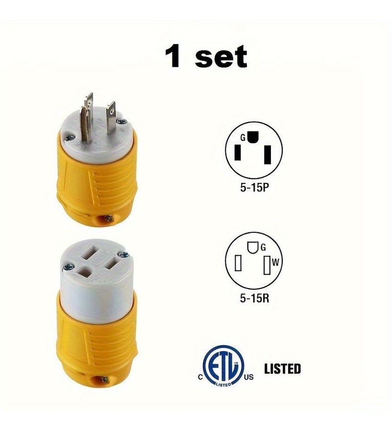 NEMA 5 15R 15A 125V طقم بديل لمقبس RV - 5 قطع، اللون أصفر - Image 3