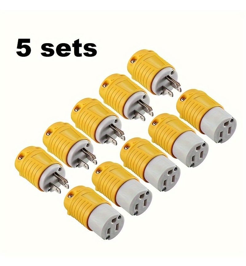 NEMA 5 15R 15A 125V طقم بديل لمقبس RV - 5 قطع، اللون أصفر - Image 2