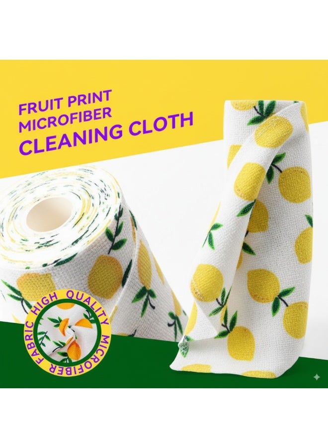 20PCS Disposable Cleaning Towels Tearable Cleaning Cloths Lemon Print, 20 Sheets Multipurpose Reusable Dry Wet Clean Microfiber Wipes Wiping Rags - Image 3