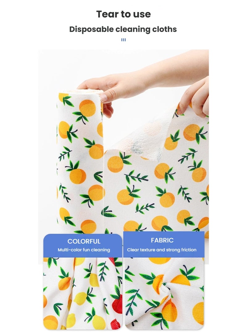 20PCS Disposable Cleaning Towels Tearable Cleaning Cloths Lemon Print, 20 Sheets Multipurpose Reusable Dry Wet Clean Microfiber Wipes Wiping Rags - Image 4