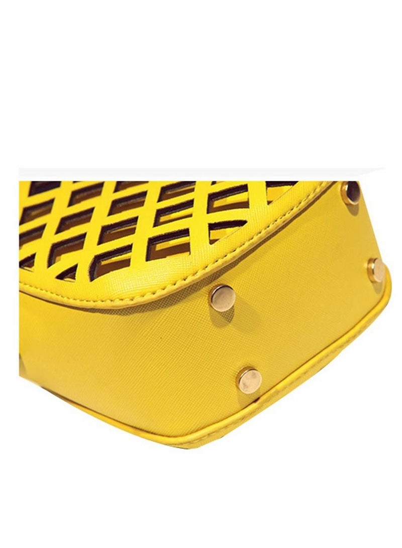 Excefore حقيبة أناناس نسائية، حقيبة كتف صفراء صيفية للفتيات، حقيبة يد كلاتش من الجلد الصناعي - Image 5